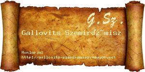 Gallovits Szemirámisz névjegykártya